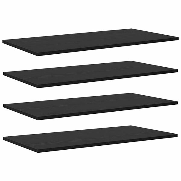 vidaXL Polcos k&ouml;nyvespolc 4 pcs Fekete 80 x 40 x 1,5 cm Faanyag