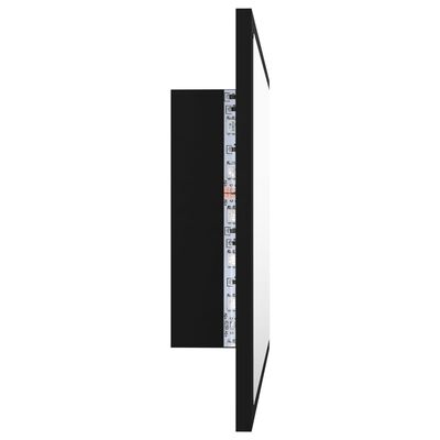 vidaXL fekete akril LED-es fürdőszobai tükör 60x8,5x37 cm