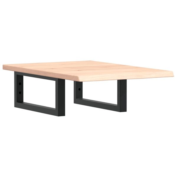 vidaXL acél és tömör tölgyfa falra szerelhető mosdópolc