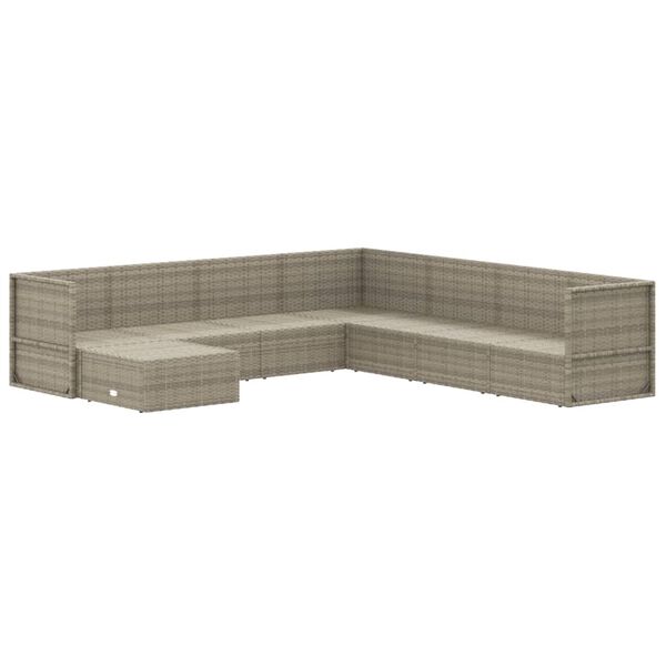 vidaXL 8 részes szürke polyrattan kerti ülőgarnitúra párnákkal