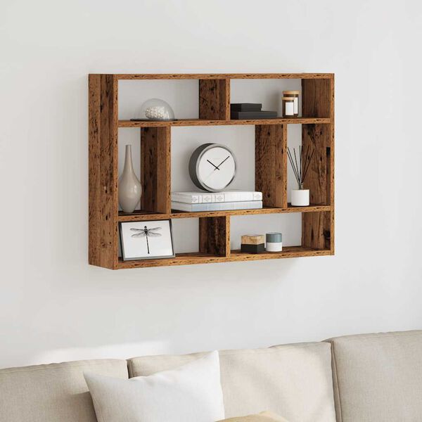 vidaXL antik fa szerelt fa fali polc 75x16x55 cm