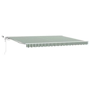 vidaXL Beh&uacute;zhat&oacute; napellenző Z&ouml;ld &eacute;s Feh&eacute;r 450 &times; 300 cm Poli&eacute;szter