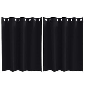 vidaXL Fekete F&uuml;gg&ouml;ny Gyűrűkkel 2 pcs Fekete 140 x 140 cm Poli&eacute;szter