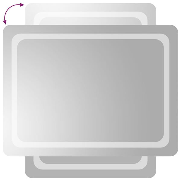 vidaXL LED-es f&uuml;rdőszobat&uuml;k&ouml;r 60x80 cm