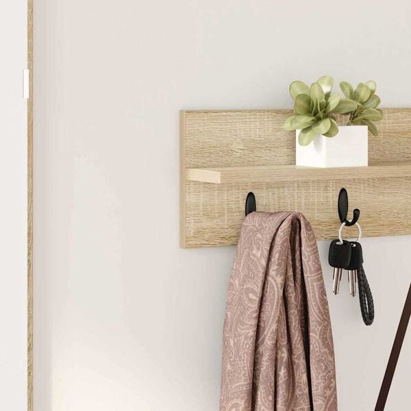 vidaXL Fali Kab&aacute;thorog Sonoma t&ouml;lgy 80 x 10,5 x 18 cm Faanyag