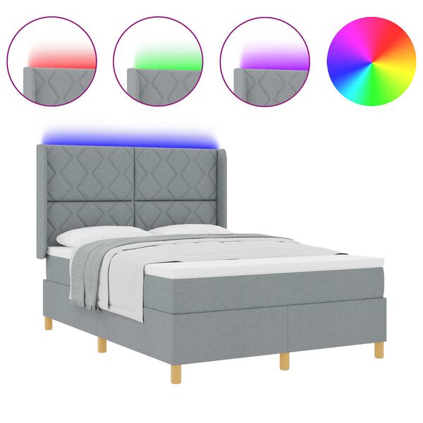 vidaXL Boxrug&oacute;s &aacute;gy matracmal Vil&aacute;gossz&uuml;rke 140 x 200 cm sz&ouml;vet