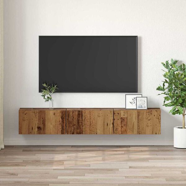 vidaXL TV szekrény garnitúra 3 pcs Barna 60 x 30 x 30 cm Faanyag