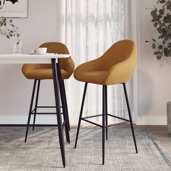 vidaXL 2 db barna bársony bárszék