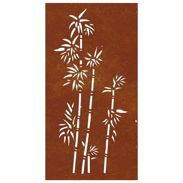 vidaXL bambuszmint&aacute;s corten ac&eacute;l kerti fald&iacute;sz 105 x 55 cm