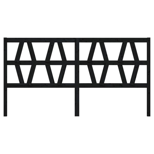 vidaXL fekete t&ouml;m&ouml;r fenyőfa &aacute;gyfejt&aacute;mla 206 x 4 x 100 cm