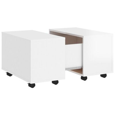 vidaXL magasfényű fehér forgácslap dohányzóasztal 60 x 60 x 38 cm