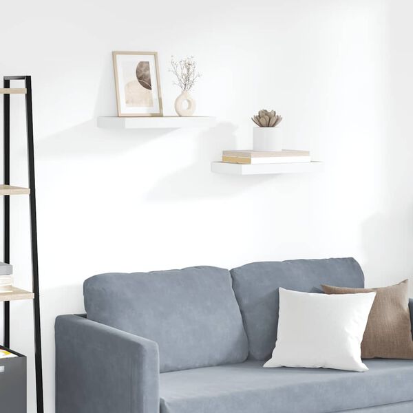 vidaXL 2 db t&ouml;lgysz&iacute;nű &eacute;s feh&eacute;r MDF lebegő fali polc 40 x 23 x 3,8 cm