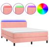 vidaXL r&oacute;zsasz&iacute;n b&aacute;rsony rug&oacute;s &eacute;s LED-es &aacute;gy matraccal 140x190 cm