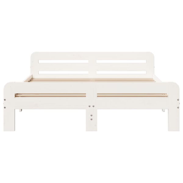 vidaXL feh&eacute;r t&ouml;m&ouml;r fenyőfa &aacute;gy matrac n&eacute;lk&uuml;l 140 x 200 cm