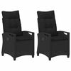 vidaXL Kerti Sz&eacute;k 2 pcs Fekete 56 x 64 x 94 cm Ac&eacute;l &eacute;s poli&eacute;szter