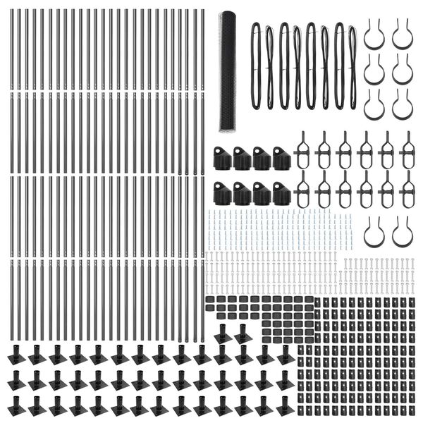 vidaXL Ker&iacute;t&eacute;soszlop Sz&uuml;rke 100 x 1,2 m (25 mm-es h&aacute;l&oacute;) Ac&eacute;l &eacute;s PVC