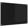 vidaXL Konyhai splashback Fekete 90 x 60 cm edzett üveg