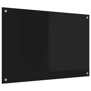 vidaXL Konyhai splashback Fekete 90 x 60 cm edzett üveg