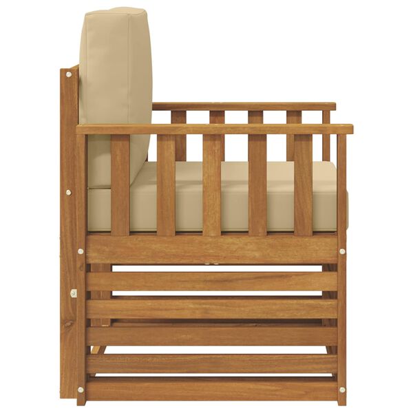 vidaXL K&uuml;lt&eacute;ri kanap&eacute; szett T&ouml;m&ouml;r ak&aacute;cfa &eacute;s poli&eacute;szter Term&eacute;szetes