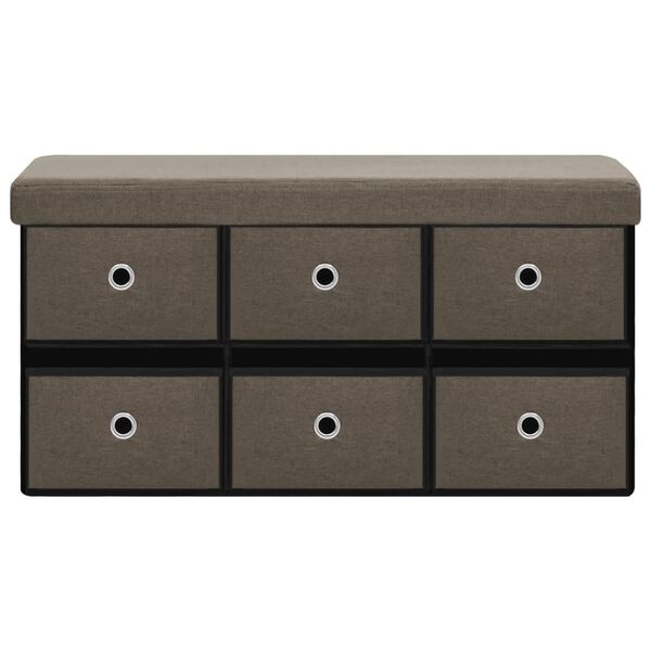 vidaXL barna összecsukható művászon tárolópad 76 x 38 x 38 cm