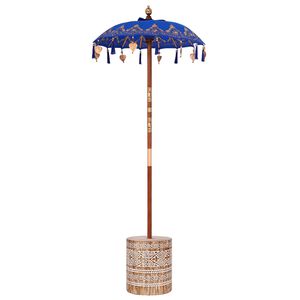vidaXL Balin&eacute;z napernyő alappal K&eacute;k 95 x 95 x 260 cm Pamut