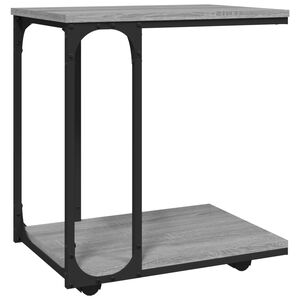 vidaXL sz&uuml;rke sonoma sz&iacute;nű szerelt fa kerekes kisasztal 50x35x55,5 cm