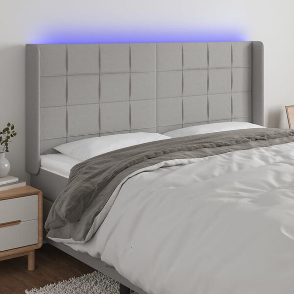 vidaXL vil&aacute;gossz&uuml;rke sz&ouml;vet LED-es fejt&aacute;mla 163x16x118/128 cm