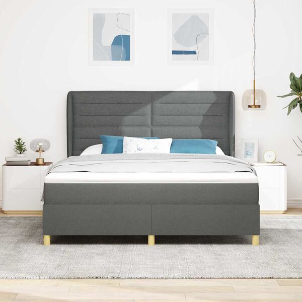 vidaXL Boxspring &aacute;gy matraccal S&ouml;t&eacute;tsz&uuml;rke 90x190 cm Sz&ouml;vet sz&ouml;vet