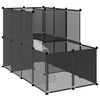 vidaXL fekete polipropil&eacute;n &eacute;s ac&eacute;l kis&aacute;llatketrec 142 x 74 x 93 cm