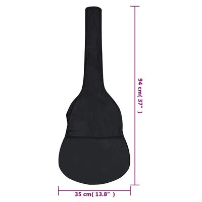 vidaXL fekete szövet gitártok 1/2-es klasszikus gitárhoz 94x35 cm