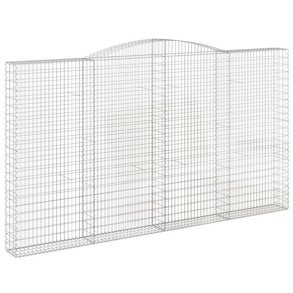 vidaXL 2 db íves horganyzott vas gabion kosár 400x30x220/240 cm