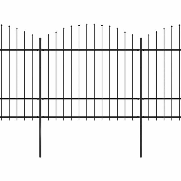 vidaXL fekete l&aacute;ndzsahegy tetejű ac&eacute;lker&iacute;t&eacute;s (1,5-1,75) x 15,3 m