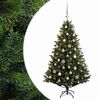 vidaXL Műkar&aacute;csonyfa g&ouml;mbbel 120 cm 150 LED Meleg feh&eacute;r PVC &eacute;s f&eacute;m