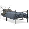 vidaXL fekete f&eacute;m &aacute;gykeret fej- &eacute;s l&aacute;bt&aacute;ml&aacute;val 80 x 200 cm