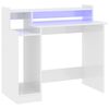 vidaXL magasf&eacute;nyű feh&eacute;r szerelt fa &iacute;r&oacute;asztal LED-ekkel 97 x 45 x 90 cm