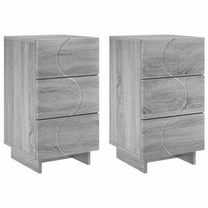 vidaXL &Eacute;jjeliszekr&eacute;ny 2 db Sz&uuml;rke Sonoma 33,5 x 34,5 x 60 cm