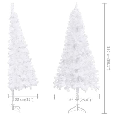 vidaXL fehér PVC megvilágított sarok műkarácsonyfa 180 cm