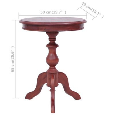 vidaXL barna tömör mahagóni kisasztal 50 x 50 x 65 cm