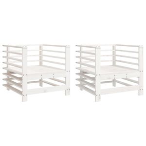 vidaXL 2 db feh&eacute;r t&ouml;m&ouml;r fenyőfa kerti sz&eacute;k