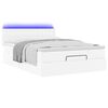 vidaXL tiszta fehér műbőr ottomán ágy matracokkal & LED-ek 140x200cm