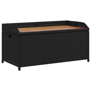 vidaXL fekete polyrattan &eacute;s ak&aacute;cfa t&aacute;rol&oacute;pad 100 x 50 x 52 cm