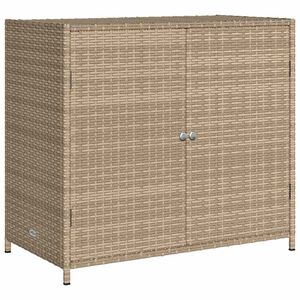 vidaXL b&eacute;zs polyrattan kerti t&aacute;rol&oacute;szekr&eacute;ny 83x45x76 cm