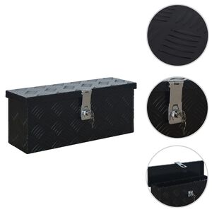 vidaXL fekete alum&iacute;niumdoboz 485 x 140 x 200 mm
