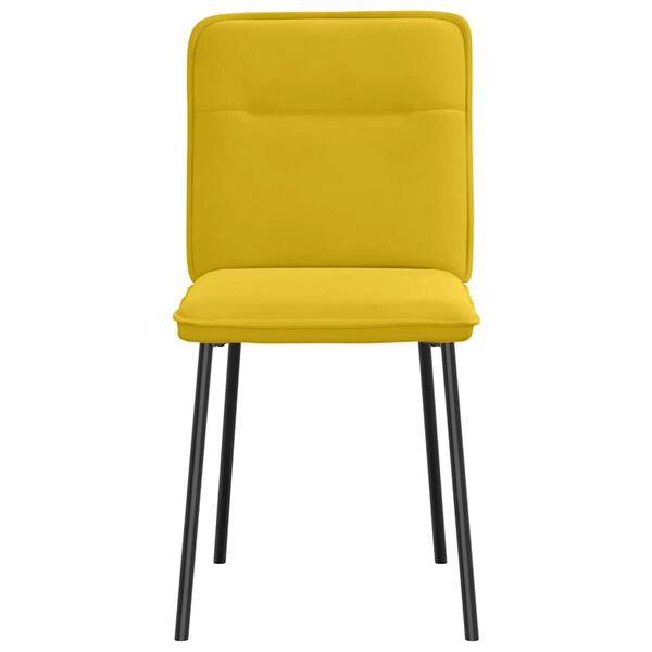 vidaXL 4 db sárga bársony étkezőszék