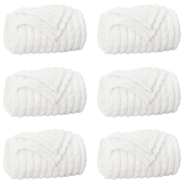 vidaXL Takar&oacute;k 6 pcs Feh&eacute;r 150 x 130 cm Gyapj&uacute;