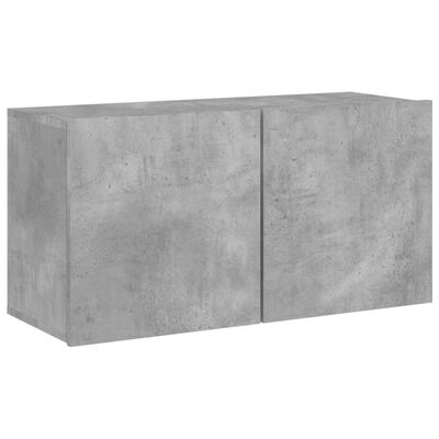 vidaXL 4 darab betonszürke szerelt fa fali TV-bútor