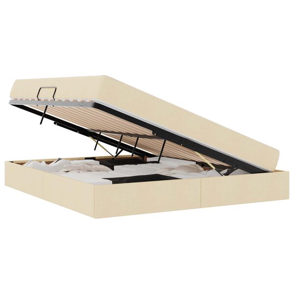 vidaXL &Aacute;gy t&aacute;rol&oacute;val &eacute;s matraccal Kr&eacute;m 160 x 200 cm Poli&eacute;szter