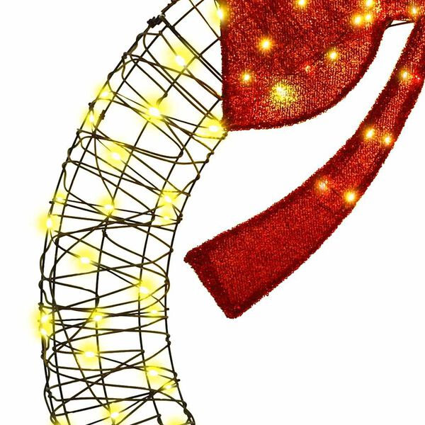 vidaXL Koszor&uacute; 150 LED-del Meleg feh&eacute;r 120 cm Rattan