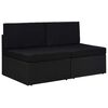 vidaXL 2 szem&eacute;lyes fekete elemes polyrattan kanap&eacute;