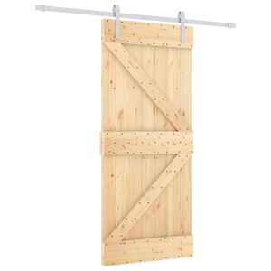 vidaXL Cs&uacute;sz&oacute; ajt&oacute; 90 x 210 cm T&ouml;m&ouml;r Fenyőfa Term&eacute;szetes &eacute;s Feh&eacute;r